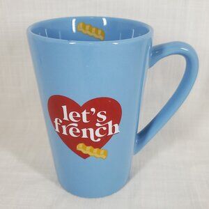 Adorable Light Blue Lets French French Fry Love Coffee Cup Mug New